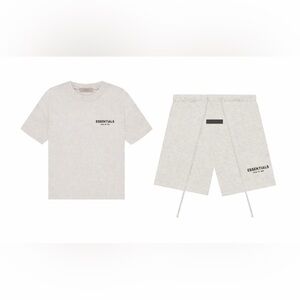 Essentials Fear of God Gray T-Shirt and Shorts Set